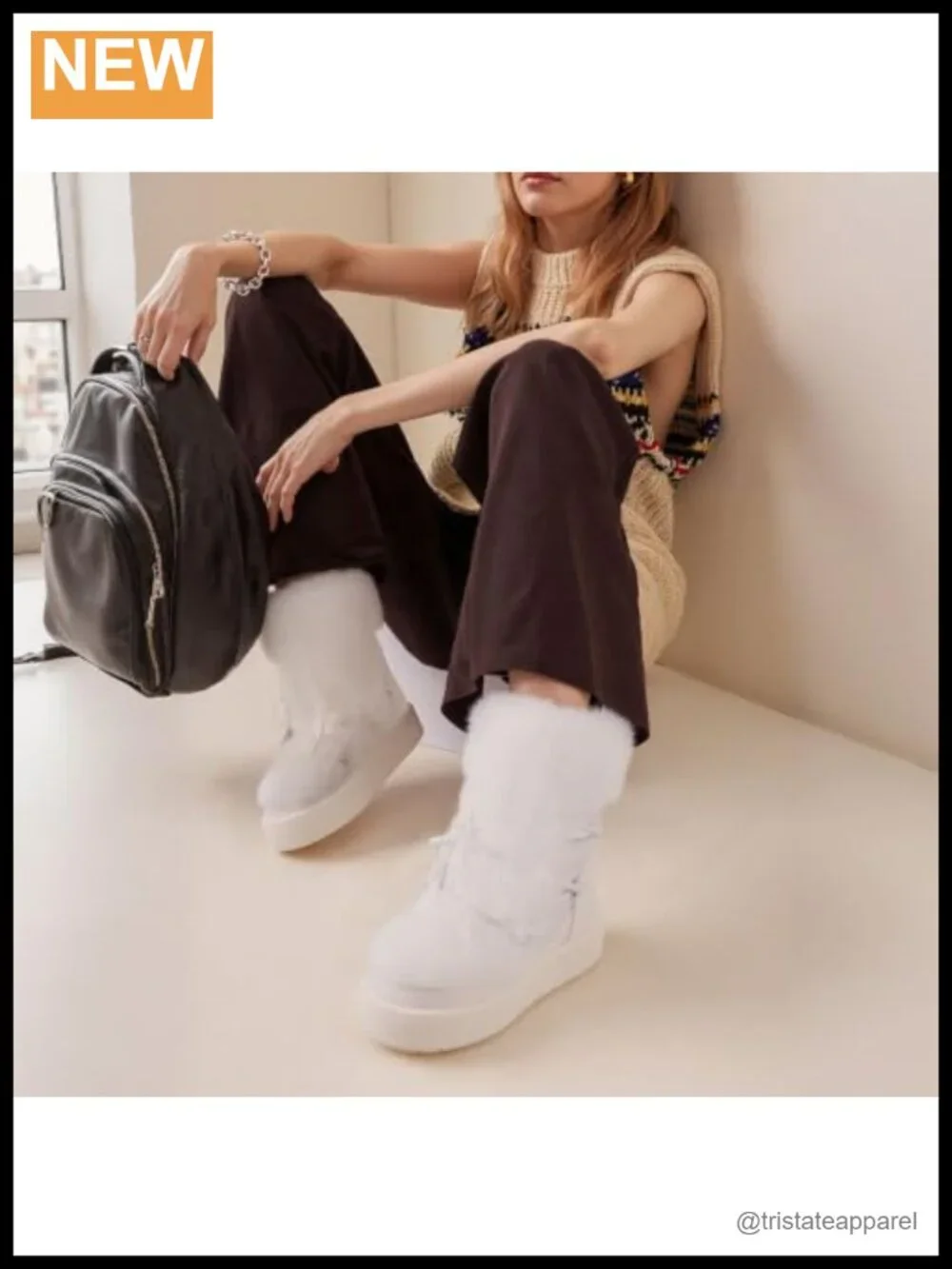 Faux Fur Women's Snow Boots Platform Ankle Booties Winter Lace-Up